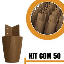 Kit Com 50 Pés Para Multiusos Móveis e Guarda-Roupas em Plástico Resistente - Marrom