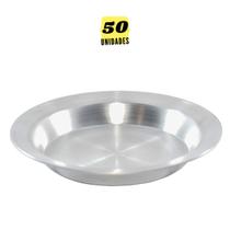 Kit Com 50 Pratos Merenda Escolar Aluminio Reforçado N 22 Jogo Almoço Jantar Bares Restaurantes Kit Com 50 Pratos Merenda Escolar Aluminio Reforçado N 22 Jogo Almoço Jantar Bares Restaurantes