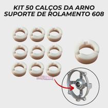 Kit com 50 suportes/Calço ARNO de rolamento 608 substitui Buchas