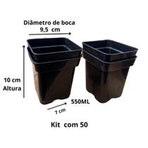 Kit Com 50 Vasos Quadrado Pote 12 550ml Plantas Cactos Rosas Kit Com 50 Vasos Quadrado Pote 12 550ml Plantas Cactos Rosas
