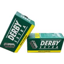 Kit Com 500 Lâminas Derby Extra Platinum 10 Cartelas Com 50 Unidades