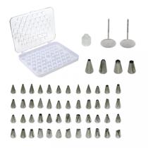 Kit com 52 Bicos de Confeitar Inox com 01 Acoplador Kit com 52 Bicos de Confeitar Inox com 01 Acoplador