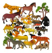 Kit Com 54 Miniaturas Da Fazenda Safari Africa Zoo E Outros
