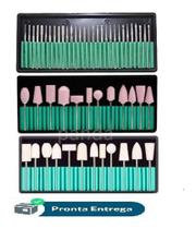 Kit Com 55 Brocas Para Lixadeira Unhas Acrigel Motor Polidor