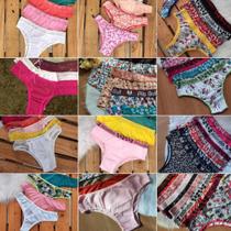 Kit com 55 calcinhas cores e tamanhos variados