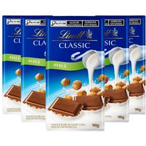 Kit Com 5Un Chocolate Lindt Classic Ao Leite Com Avelã 100G