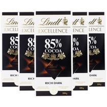 Kit Com 5Un Chocolate Suiço Lindt Excellence 85% Dark 100G