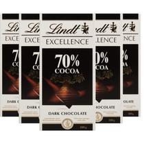 Kit Com 5Und Chocolate Suiço Lindt Excellence Dark 70% 100G
