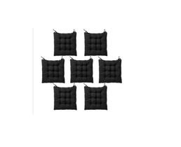 Kit Com 6 Almofadas Futon Assento Para Cadeira Preta