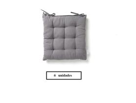 Kit com 6 almofadas futton assento para cadeira - cinza claro - Artesanal Teares