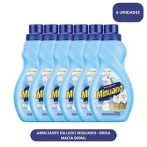 Kit com 6 Amaciantes Diluído Minuano Brisa Macia 500ml