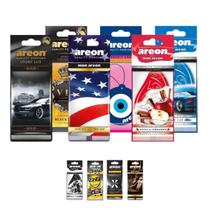 Kit com 6 Aromatizante Automotivo Areon Cheirinho Odorizador Fragância Frutado Cítrico Amadeirado