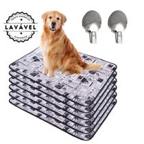 Kit com 6 Banheiro para Cães Tecido Ecológico 100x70 Jornal com ganchos - 200 Lavagens Quality