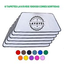 Kit com 6 Banheiro para Cães Tecido Ecológico 100x70 Sortidos - 200 Lavagens Quality - Vila Flor