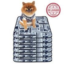 Kit com 6 Banheiro para Cães Tecido Ecológico 70x50 Jornal - 3 Camadas - 300 Lavagens Kit com 6 Banheiro para Cães Tecido Ecológico 70x50 Jornal - 3 Camadas - 300 Lavagens