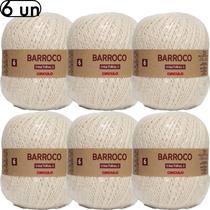 Kit com 6 Barbantes Barroco Natural Cru N6 e 885 TEX e 700 Gramas Circulo para Confeccionar Tapetes, Roupas, Caminho e Centro de Mesa