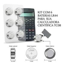 Kit com 6 baterias alcalinas para calculadora científica tilibra modelo tc08 Kit com 6 baterias alcalinas para calculadora científica tilibra modelo tc08