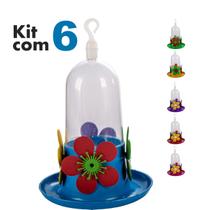 Kit Com 6 Bebedouro Beija-Flor Com Bandeja 250ml - Cores - Jel Plast