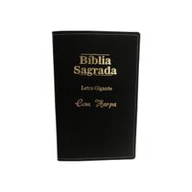 Kit com 6 Bíblia Sagrada Letra Gigante - Luxo - Preta -Com Harpa Cristã