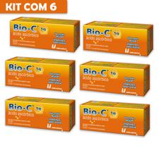 Kit Com 6 Bio C 1g Com 60 Cpr Efervescentes Vitamina C Laranja