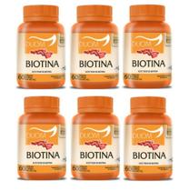 Kit com 6 Biotina Vitamina B7 1 Cápsula Ao Dia - Saúde do Cabelo, Pele e Unhas Duom 60 Capsulas