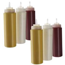 Kit com 6 Bisnaga de 1 Litro Profissional Grande Graduada Para Molhos Ketchup Maionese Mostarda Buffet Restaurante Lanchonete Kit com 6 Bisnaga de 1 Litro Profissional Grande Graduada Para Molhos Ketchup Maionese Mostarda Buffet Restaurante Lanchonete