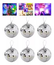 Kit Com 6 Bola De Vidro Espelho Refletor Rotativo Para Discoteca Festa Natal - REF4CM
