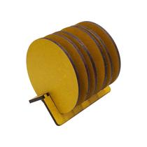 Kit com 6 Bolacha Porta Copo e Suporte Mdf Pintado Amarelo Kit com 6 Bolacha Porta Copo e Suporte Mdf Pintado Amarelo