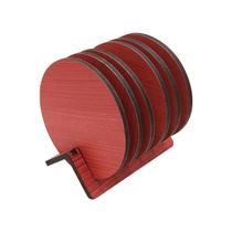 Kit com 6 Bolacha Porta Copo e Suporte Mdf Pintado Vermelho Kit com 6 Bolacha Porta Copo e Suporte Mdf Pintado Vermelho