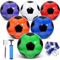 Kit com 6 bolas de futebol DHYLRICHER tamanho 4 com bomba e bolsa de rede Kit com 6 bolas de futebol DHYLRICHER tamanho 4 com bomba e bolsa de rede