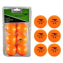 Kit Com 6 Bolas De Ping Pong Tênis De Mesa Penalty Laranja