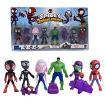 Kit Com 6 Bonecos Articulados Spidey E Amigos Espetaculares Brinquedo Super Hérois