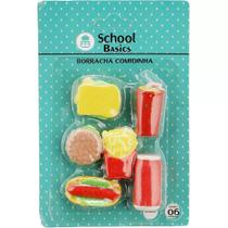 Kit com 6 Borrachas Comidinha School Basics