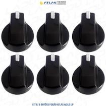 Kit com 6 botões Manipulos para fogão Atlas Agile Up