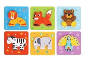 kit com 6 brinquedo educativo quebra cabeça infantil animais kit com 6 brinquedo educativo quebra cabeça infantil animais