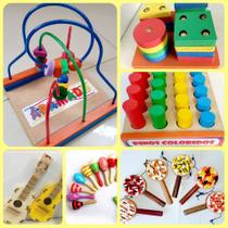 Kit Com 6 Brinquedos e Instrumentos Infantis Primeira Infância Kit Com 6 Brinquedos e Instrumentos Infantis Primeira Infância