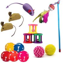 Kit Com 6 Brinquedos Para Gatos - Catnip E Guizo.