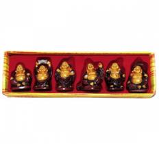 Kit Com 6 Budas De 5cm De Resina Para Prosperidade - Cultura Zen