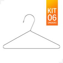 Kit com 6 Cabides Pequeno Cromado