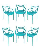 Kit com 6 Cadeira Allegra Azul Turquesa Sala de janta, Bares Kit com 6 Cadeira Allegra Azul Turquesa Sala de janta, Bares