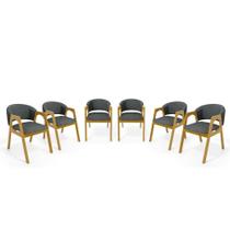 Kit Com 6 Cadeiras Agatha Madeira Maciça Estofada Para Mesa De jantar Kit Com 6 Cadeiras Agatha Madeira Maciça Estofada Para Mesa De jantar