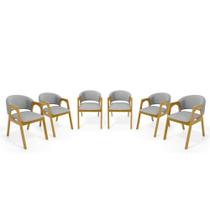 Kit Com 6 Cadeiras Agatha Madeira Maciça Estofada Para Mesa De jantar Kit Com 6 Cadeiras Agatha Madeira Maciça Estofada Para Mesa De jantar