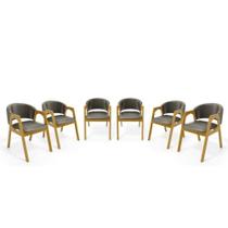 Kit Com 6 Cadeiras Agatha Madeira Maciça Estofada Para Mesa De Jantar Veludo Chumbo 109 Kit Com 6 Cadeiras Agatha Madeira Maciça Estofada Para Mesa De Jantar Veludo Chumbo 109