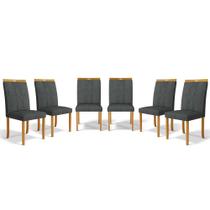 Kit Com 6 Cadeiras Ana Madeira Maciça Estofadas Para Mesa De Jantar Kit Com 6 Cadeiras Ana Madeira Maciça Estofadas Para Mesa De Jantar