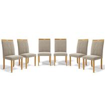 Kit Com 6 Cadeiras Ana Madeira Maciça Estofadas Para Mesa De Jantar Veludo Bege 102 Kit Com 6 Cadeiras Ana Madeira Maciça Estofadas Para Mesa De Jantar Veludo Bege 102