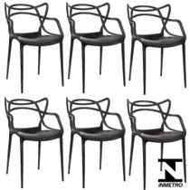 Kit Com 6 Cadeiras de Design Allegra Empilhavel Interior e Exterior Sala Jantar Garden Life