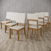 Kit com 6 Cadeiras de Jantar - Milla Bege/Nature Kit com 6 Cadeiras de Jantar - Milla Bege/Nature