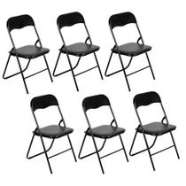 Kit com 6 Cadeiras Dobrável Boxbit Lena para Sala bar cozinha Kit com 6 Cadeiras Dobrável Boxbit Lena para Sala bar cozinha