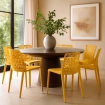 Kit com 6 Cadeiras Gruvyer Amarela Restaurante Sala de Jantar Cafeteria