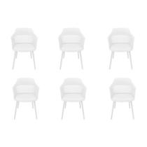 Kit com 6 Cadeiras Mena para Sala de Jantar Branco